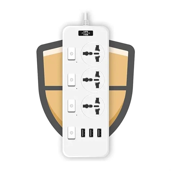 6.6ft Power Strip 3 AC Outlet 3 USB with independent switch