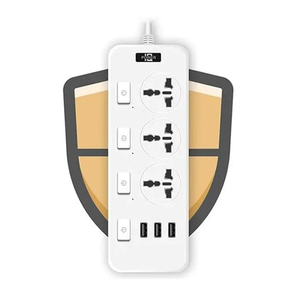 6.6ft Power Strip 3 AC Outlet 3 USB with independent switch