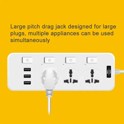 6.6ft Power Strip 3 AC Outlet 3 USB with independent switch