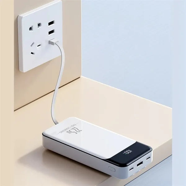 10000mAh 22.5W Power Bank with 3 Built in Cables