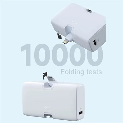 5000mAh Capsule Power Bank with 2 Built-in Connector