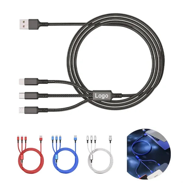 4FT Upgraded 3 in 1 Fast Charging Cable for Multi divices