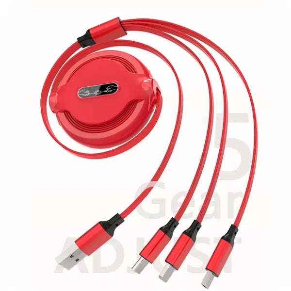 3.6FT Retractable 3 in 1 Fast Charger Cord