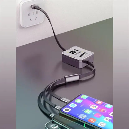 4FT Retractable 3 in 1 Fast Charger Cord