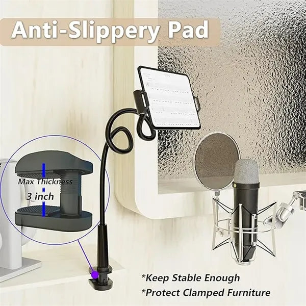 Tablet Holder with Clip and Grip