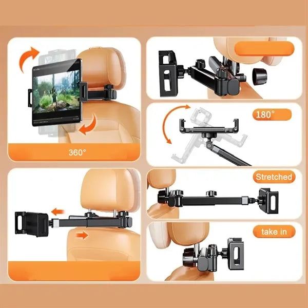 Adjustable Car Headrest Tablet Holder