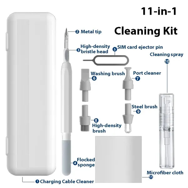 11-in-1 ABS Keyboards Bluetooth Earbuds Cleaning Kit