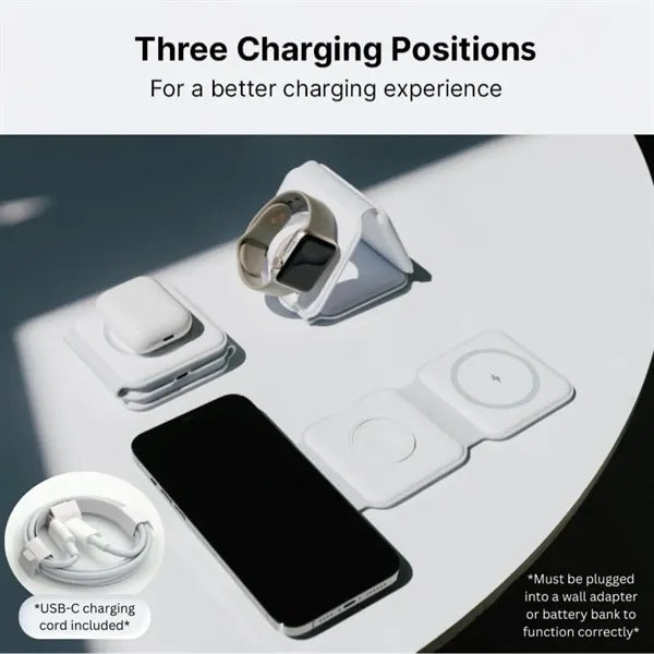 3-in-1 Wireless Charger for iWatch Airpods and Smart Phone
