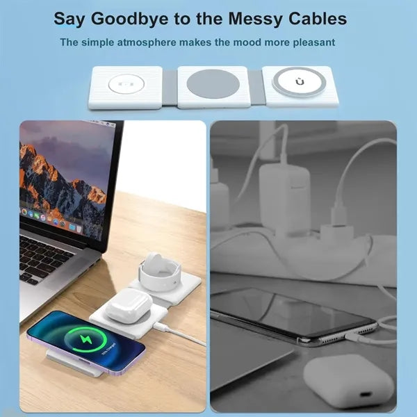 3-in-1 Wireless Charger for iWatch Airpods and Smart Phone