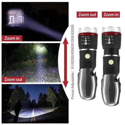 Ultra Bright Flashlight With Multi Emergency Tool "