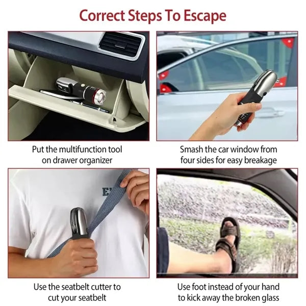 Ultra Bright Flashlight With Multi Emergency Tool "