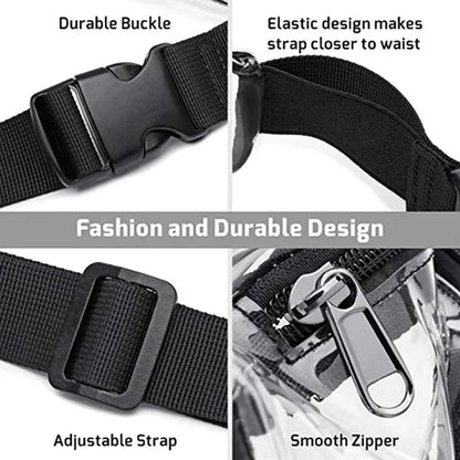 Transparent Fanny Pack with Adjustable Strap Clear Waist Bag