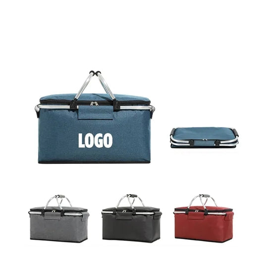 Collapsible- Folding Cooler Basket for Outdoor Picnic.