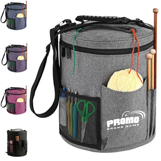 Portable Knitting Storage Bag with Yarn Organizer