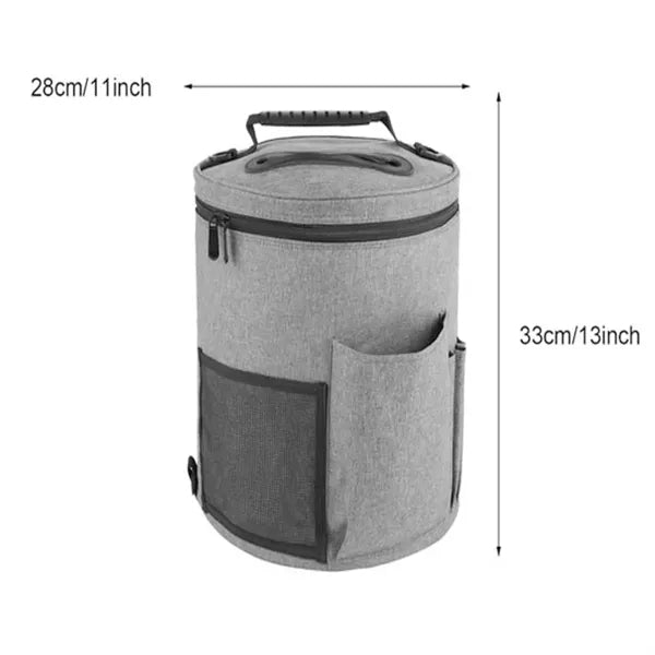 Portable Knitting Storage Bag with Yarn Organizer