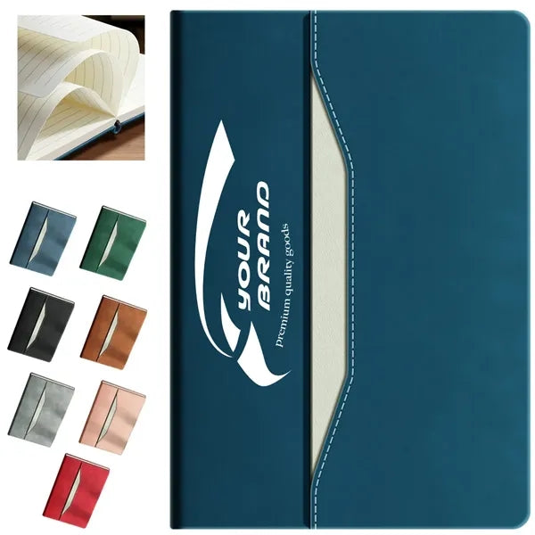 A5 PU Leather Notebook with Storage Pocket