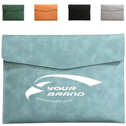 A4 PU Leather Laptop & Document Sleeve with Magnetic Closure