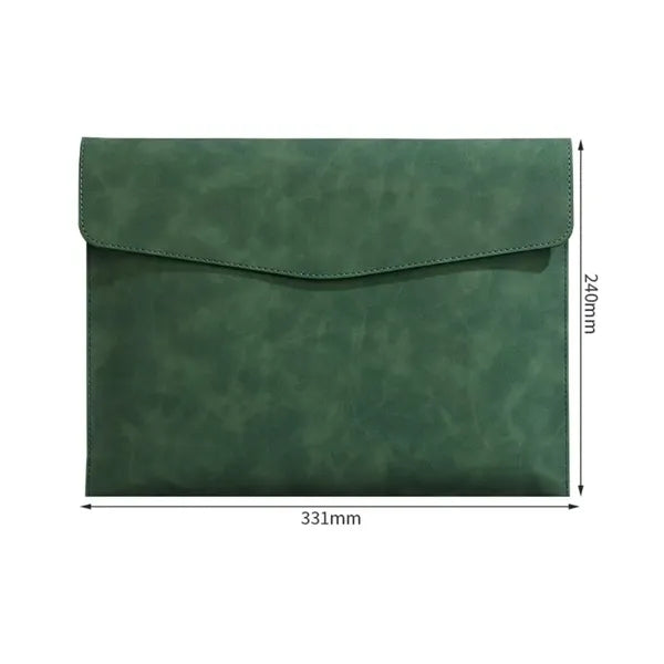 A4 PU Leather Laptop & Document Sleeve with Magnetic Closure
