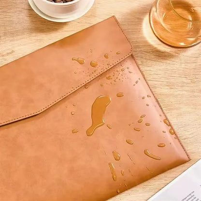 A4 PU Leather Laptop & Document Sleeve with Magnetic Closure