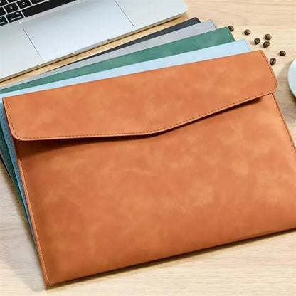 A4 PU Leather Laptop & Document Sleeve with Magnetic Closure