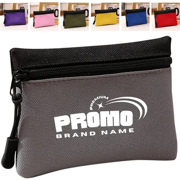 Durable Zippered Coin Pouch with Front Pocket