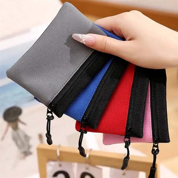 Durable Zippered Coin Pouch with Front Pocket