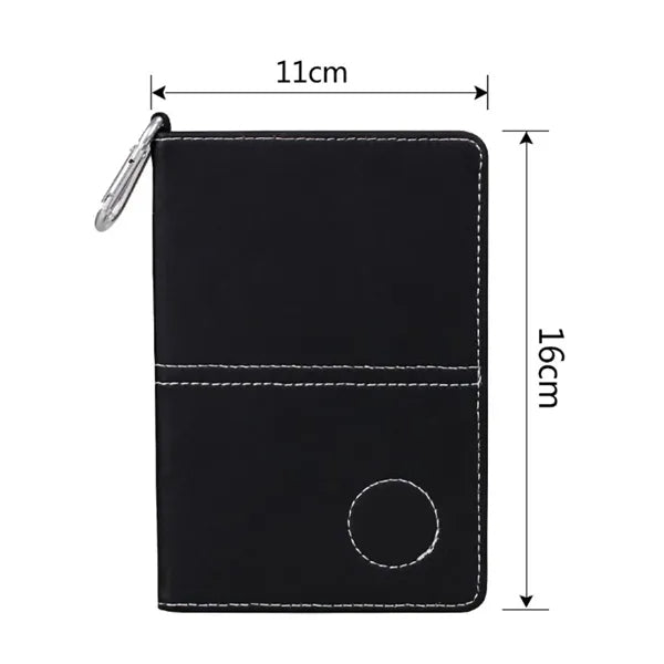 Golf Scorecard Holder with PU Leather Cover & Pen Clip