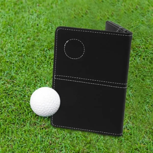 Golf Scorecard Holder with PU Leather Cover & Pen Clip