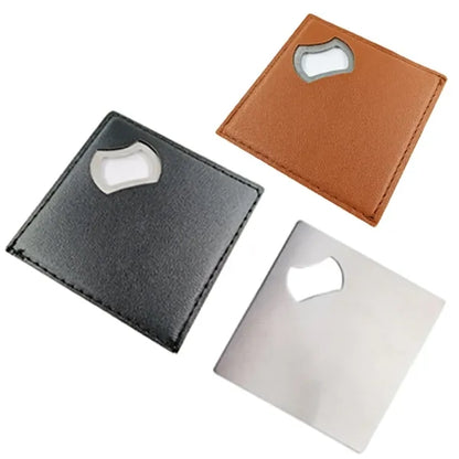 Leather Coaster with Built-in Bottle Opener