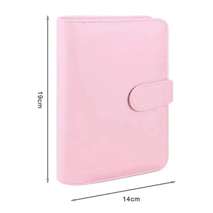 A6 PU Leather 6-Ring Binder Planner with Snap Closure