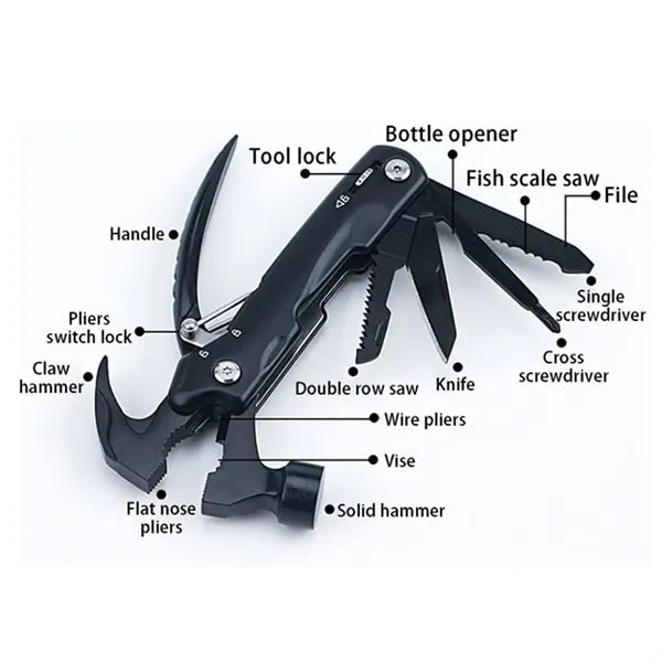 Multifunction Emergency Hammer Tool With Pliers Saw Knife