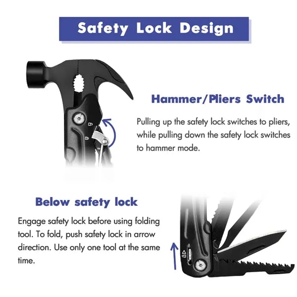 Multifunction Emergency Hammer Tool With Pliers Saw Knife