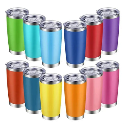 20oz. Insulated Stainless Steel Tumbler With Lid And Straw
