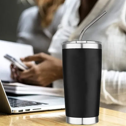 20oz. Insulated Stainless Steel Tumbler With Lid And Straw