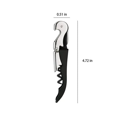 Portable Hinge Wine Bottle Opener With Corkscrew Cutter Tool