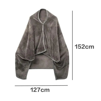 Eco-Friendly Wearable Fleece Blanket with Snap Closure