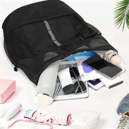 Drawstring Backpack With Shoe Compartment Wet Dry Separation