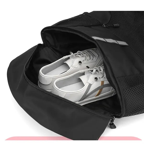 Drawstring Backpack With Shoe Compartment Wet Dry Separation