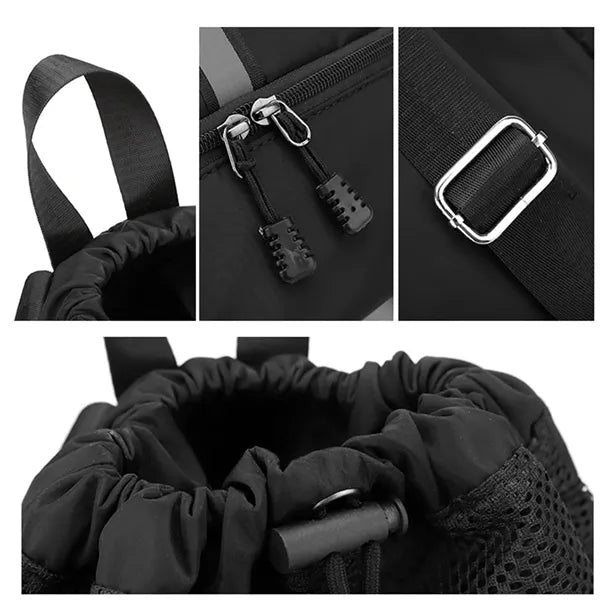 Drawstring Backpack With Shoe Compartment Wet Dry Separation