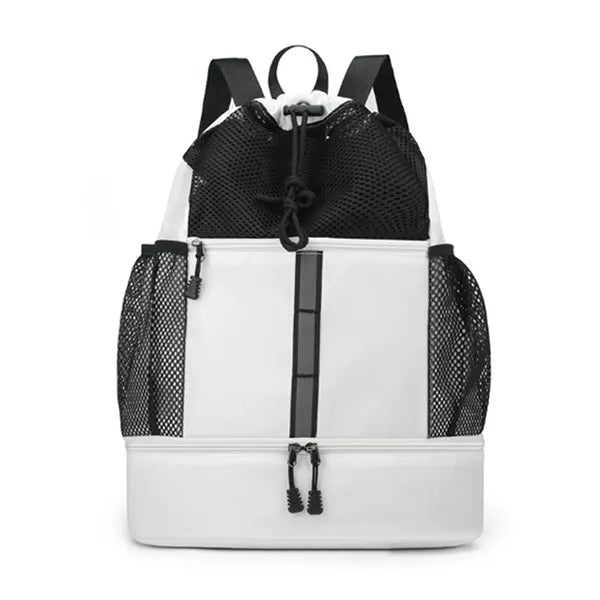 Drawstring Backpack With Shoe Compartment Wet Dry Separation