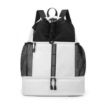 Drawstring Backpack With Shoe Compartment Wet Dry Separation