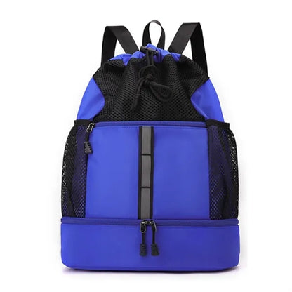 Drawstring Backpack With Shoe Compartment Wet Dry Separation
