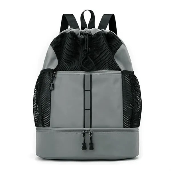 Drawstring Backpack With Shoe Compartment Wet Dry Separation