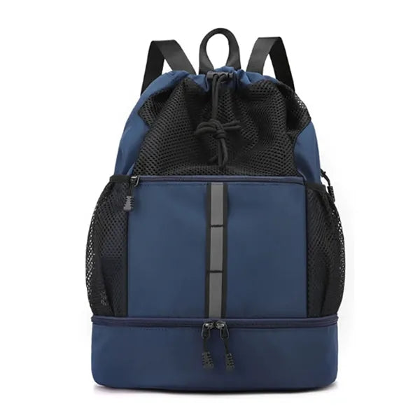 Drawstring Backpack With Shoe Compartment Wet Dry Separation