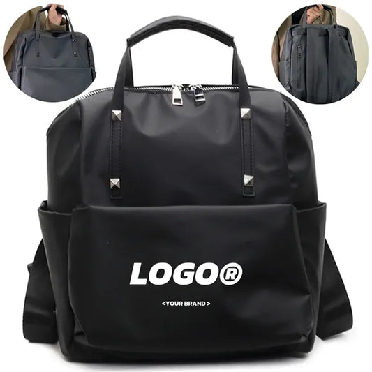 Waterproof Nylon Backpack Tote With Top Handle Work Travel
