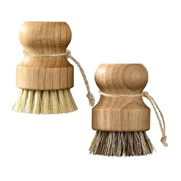 Eco-Friendly Wooden Dish Scrub Brush with Natural Bristles