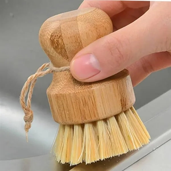 Eco-Friendly Wooden Dish Scrub Brush with Natural Bristles
