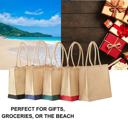 All Natural Jute Tote Bag with Rope Handles