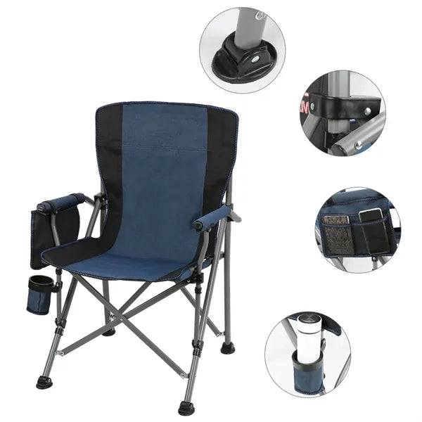 Portable Folding Camping Chair Holds 350lbs For Outdoors