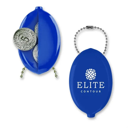 Classic Rubber Coin Pouch With Keychain
